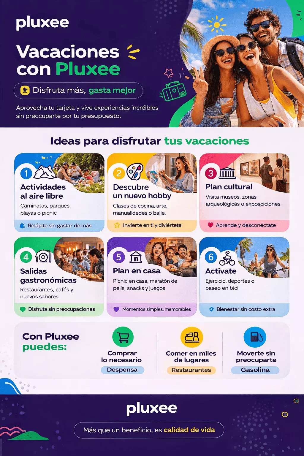 vacaciones con tarjetas pluxee 