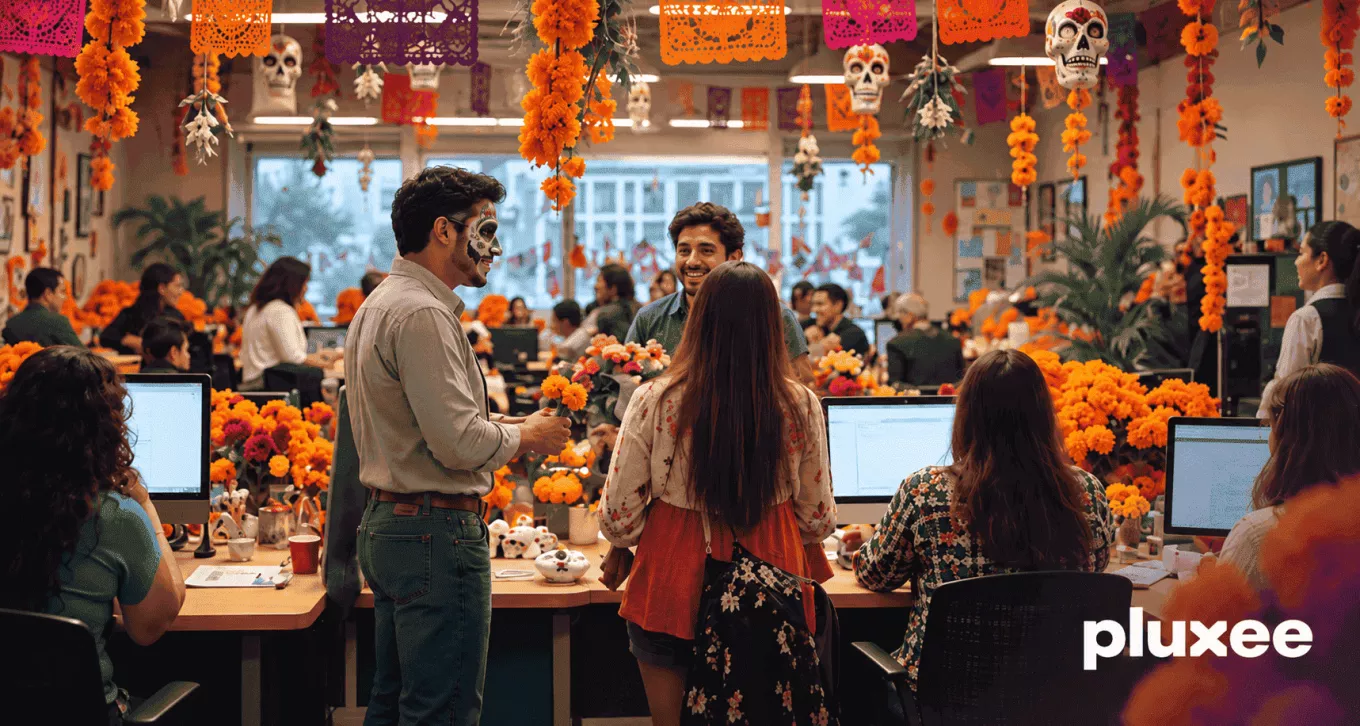 decoracion dia de muertos oficina