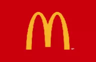 Logo de McDonalds con fondo rojo