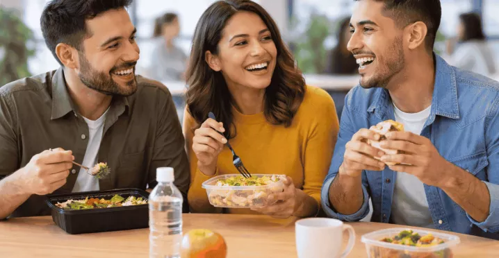 hora de la comida en la oficina