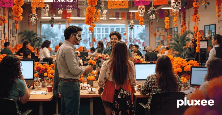 decoracion dia de muertos oficina