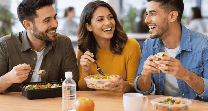 hora de la comida en la oficina