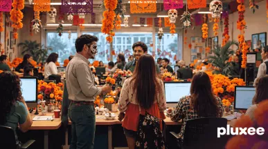 decoracion dia de muertos oficina