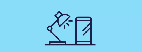 Dibujo de lámpara con celular